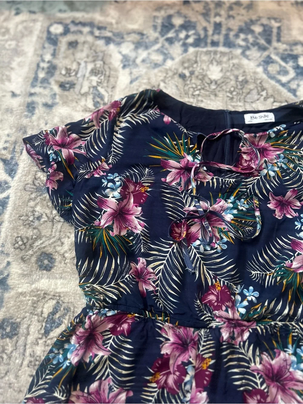 Love Sadie Navy Floral Romper